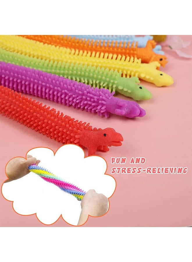 واي جيه ٦ قطع من ألعاب الديناصور المطاطية المرنة للتسلية الحسية، ألعاب استرخاء للأطفال والبالغين لتخفيف التوتر، مواد لملء الحقائب الصغيرة، وهدايا للحفلات (ألوان عشوائية) - Image 4